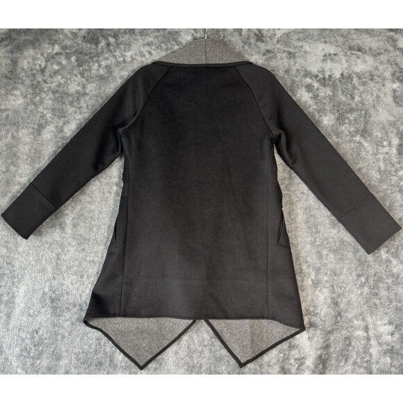 Michael Kors Wool Blend Waterfall Jacket Coat Black Gray XS Open Front Pockets - Picture 12 of 13